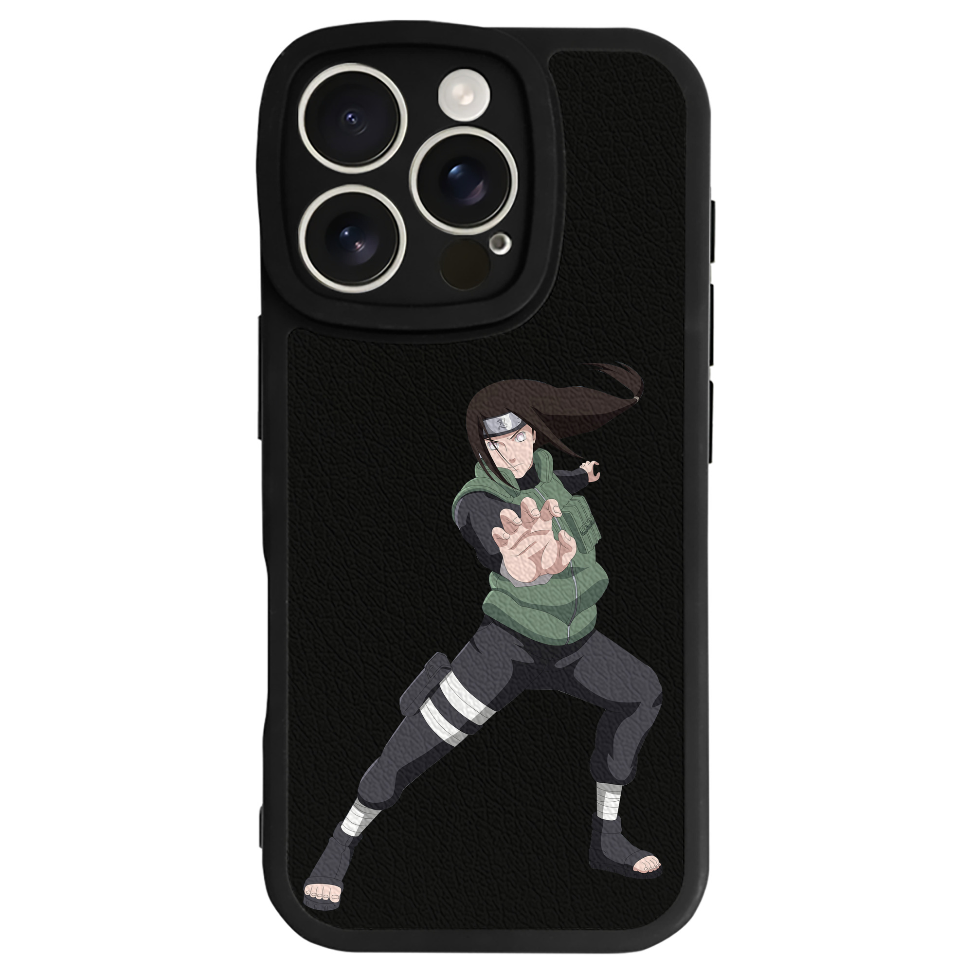 （画像用） NARUTO -ナルト- 日向ネジ Hyūga Neji 【iPhone 16シリーズ対応】シリコンスマホケース（レザー調） 材質：シリコン